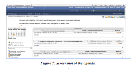 Figure 7: Screenshot of the agenda.
