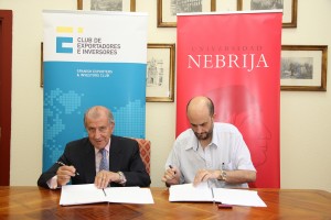 Balbino Prieto Alda, presidente del Club de Exportadores e Inversores Españoles, y Juan Cayón Peña, rector de la Universidad Nebrija