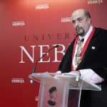 Juan Cayón, rector de la Universidad, durante el acto de Santo Tomás de Aquino