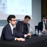 El profesor Alejandro Valdivieso, durante la presentación de Emanuel Christ
