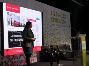 Leire Nuere, vicerrectora de Transferencia de la Universidad Nebrija, durante su presentación en SIMO 2018