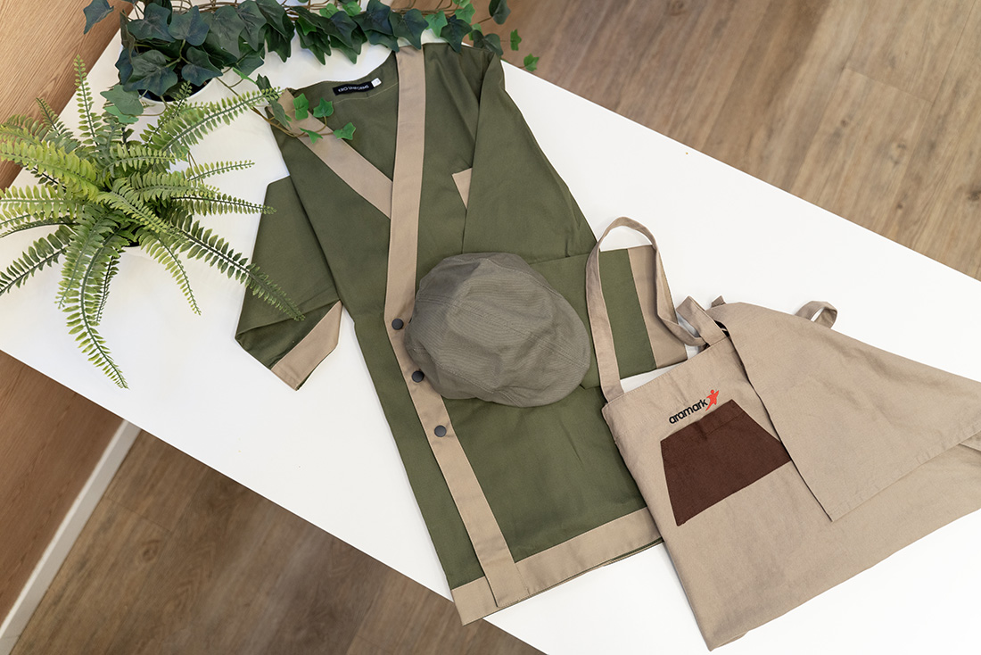 uniforme cafetería aramark