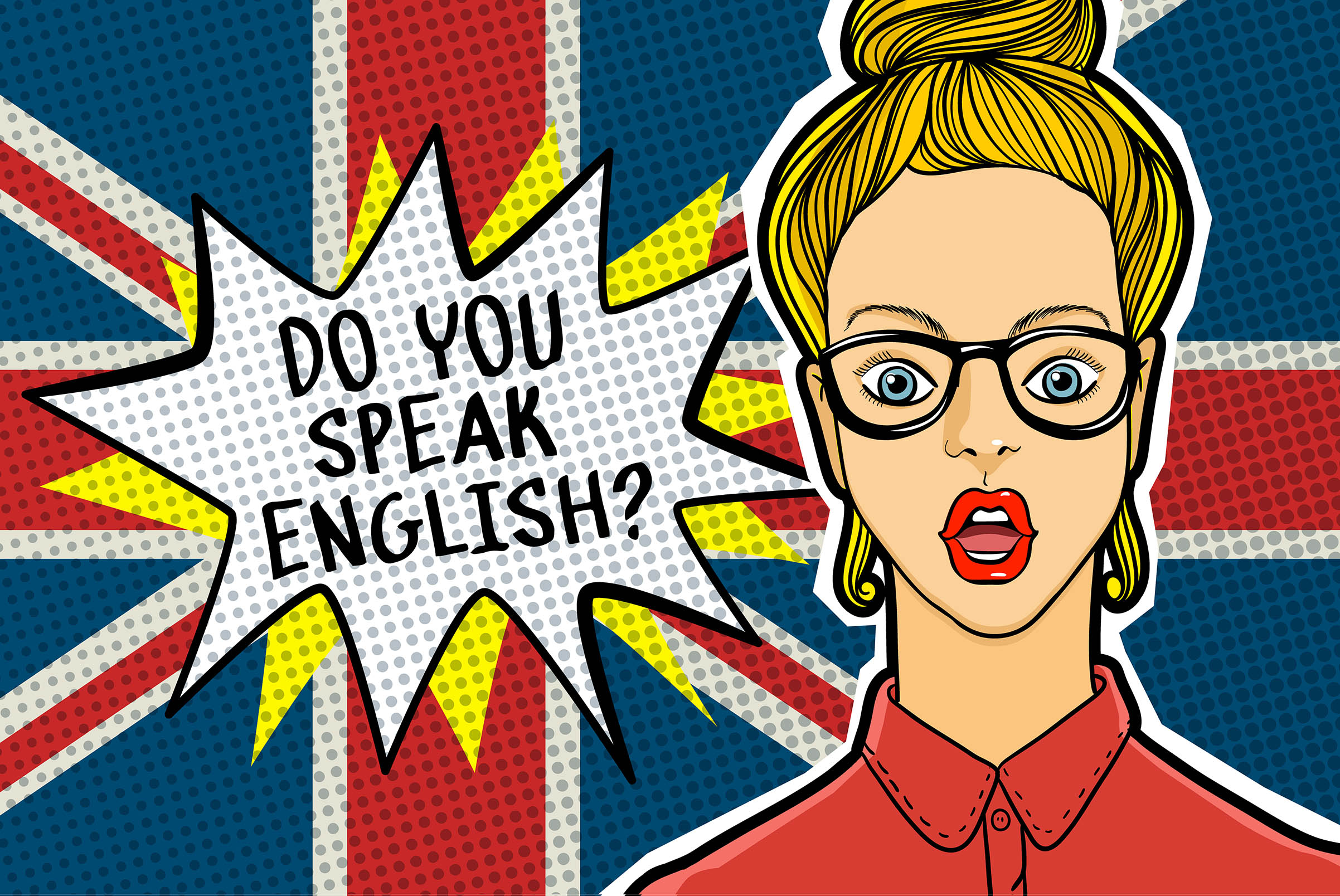 Do you speak english well. Поп арт English. Попарт Великобритании. Английский язык арт. Рисунки арт английского языка.