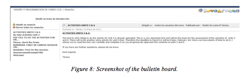 Figure 8: Screenshot of the bulletin board.